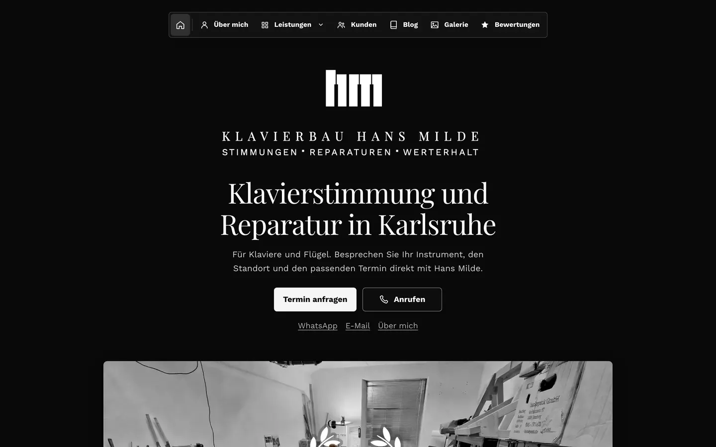 Kundenprojekt: Website von Klavierbau Hans Milde