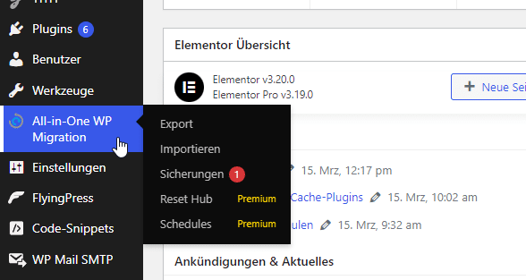 So nutzt man All-in-One WP Migration