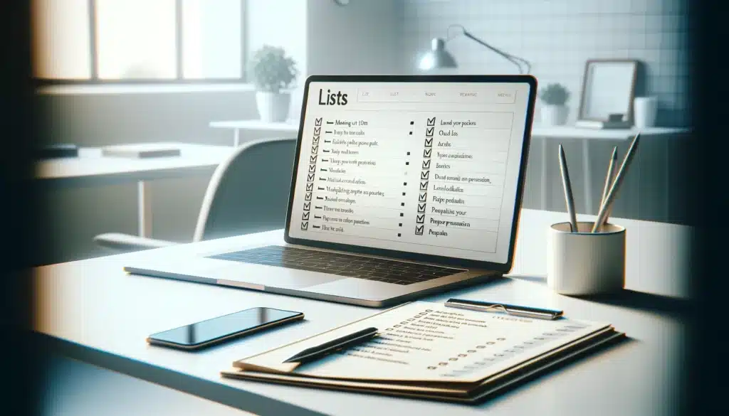 Lists help to present information clearly