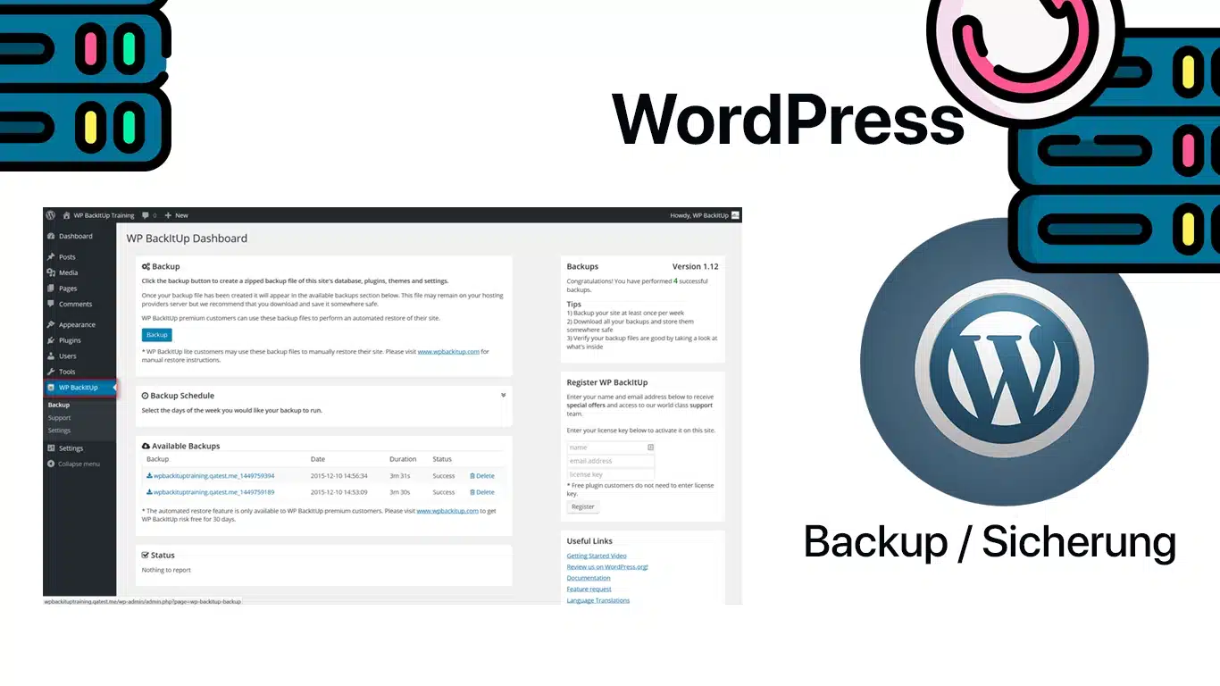 Back up WordPress