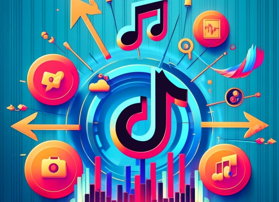 Symbol image: TikTok music/sounds, hashtags